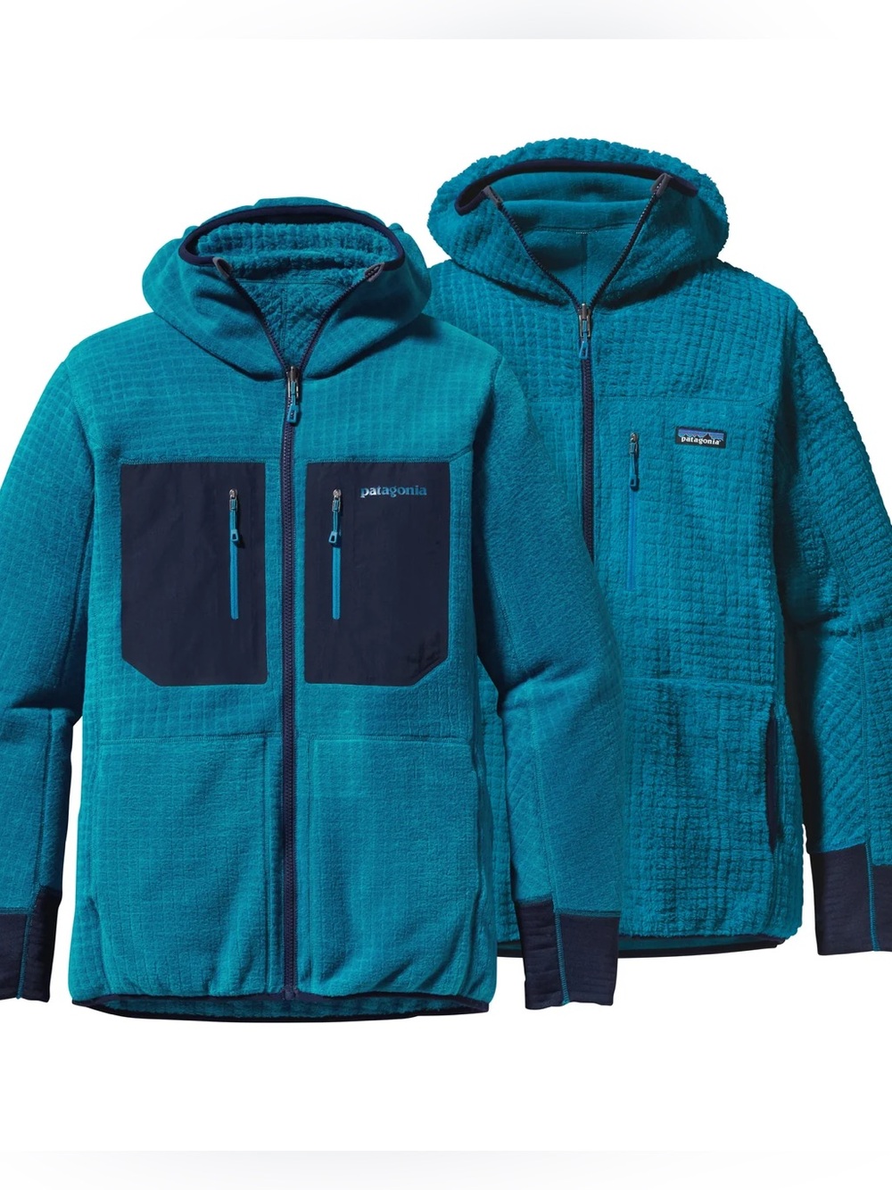 Patagonia Men's R3 Polartec Fleece Reversible Full Zip Hoody Jacket Approx XL